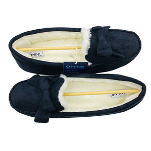 Women's Size 11/12 XL Black Omine Ultra Soft Memory Foam Flat Moccasin Slippers